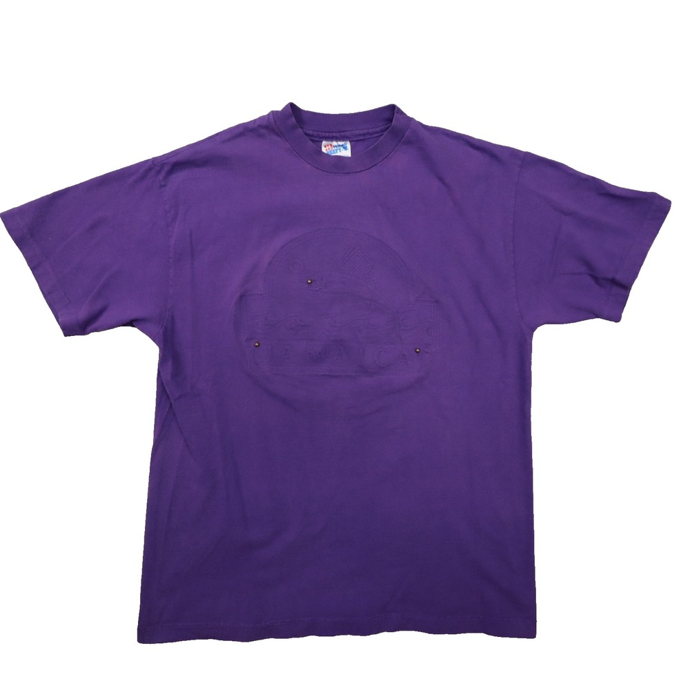 Hanes Vintage Jamaica Single Stitch  Purple Short Sleeve T Shirt size Large